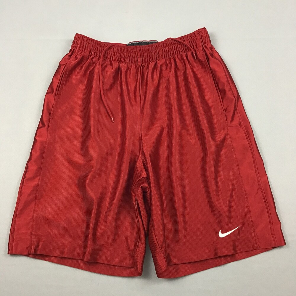Vintage Nike Shorts Men Medium Red Solid Basketball Swoosh Pockets Y2K M